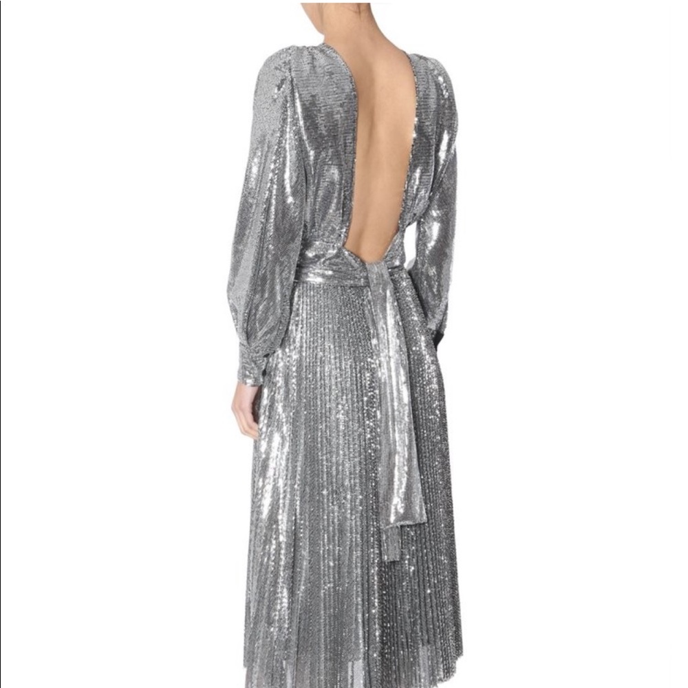 Msgm Silver Open Back Sequin Top - image 4